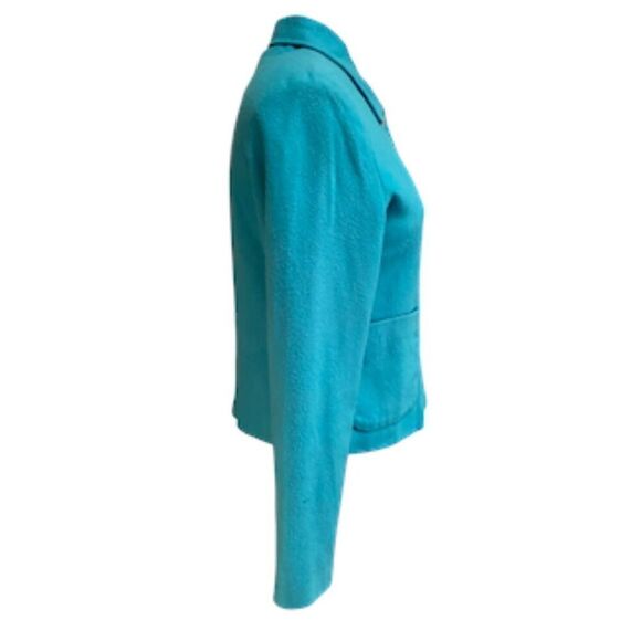 Winter Silks Silk blend Jacket Turquoise Blue Button Front Sz 8 - Picture 5 of 11